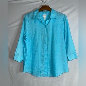 Chico top camisón size 1 Baby Blue not new Normal Wear women’s long sleeve.